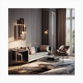 Modern Living Room 1 Canvas Print