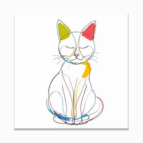 Whiskers of Wonder: The Colorful Calm of Cats Model II Canvas Print