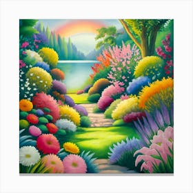 into the garden : Rainbow Garden Canvas Print