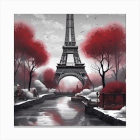 Paris In Winter Solstice Landscape Canvas Print