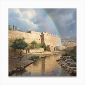 Jerusalem In The Rain 1 Canvas Print