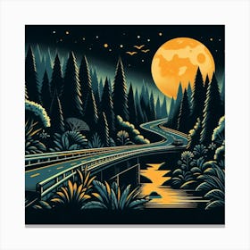 Moonlight Road Canvas Print