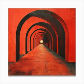 Red Tunnel - city wall art, colorful wall art, home decor, minimal art, modern wall art, wall art, wall decoration, wall print colourful wall art, decor wall art, digital art, digital art download, interior wall art, downloadable art, eclectic wall, fantasy wall art, home decoration, home decor wall, printable art, printable wall art, wall art prints, artistic expression, contemporary, modern art print, Canvas Print