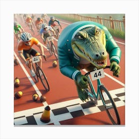 Crocodile Race Canvas Print