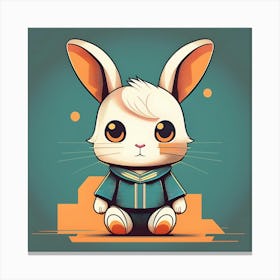 Bunny in a jacket Canvas Print