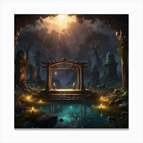 Fantasy Scene In The Forest Canvas Print