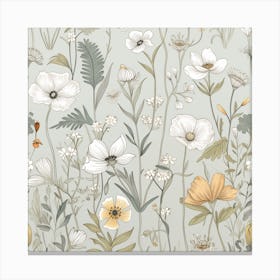 Minimalist William Morris Meadow Flowers Canvas Print