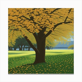 Autumn Tree Pixel Canvas Print