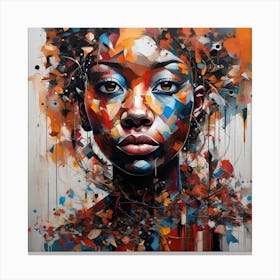 'The Girl With Colorful Hair' Canvas Print