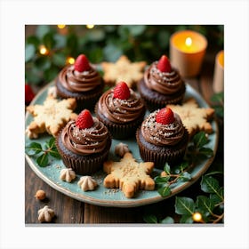 Flux Dev A Vibrant And Inviting Christmas Dessert Arrangement 2 Canvas Print