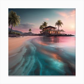 Sunset On The Beach Canvas Print