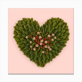 Heart Shaped Christmas Tree Canvas Print