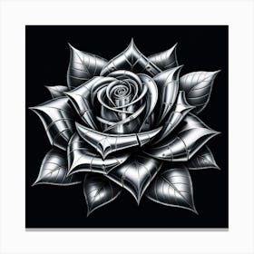 Silver Rose Canvas Print