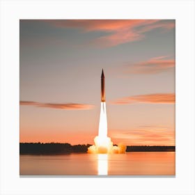 The Rocket in the Sunset Canvas Print