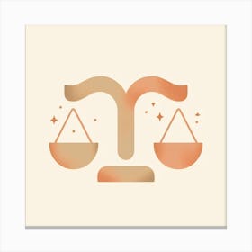 Libra Zodiac Sign minimalist 3 Canvas Print