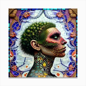 Woman With A Green Head Canvas Print