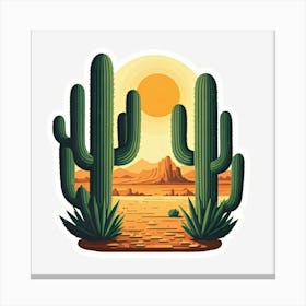 Cactus In The Desert Canvas Print