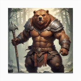 Bear Berserker Warrior Canvas Print