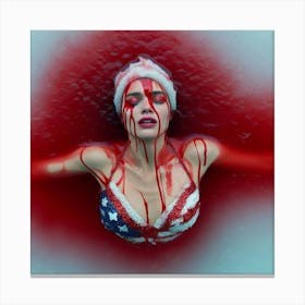 Red blue and white gal Canvas Print