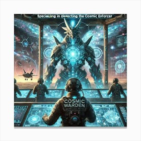 Cosmic Warden Pilots Directing Celestia Canvas Print