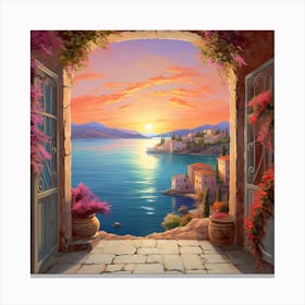 Sunset By The Sea Canvas Print