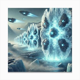 A Futuristic Sci Fi Depiction Of An Ice Barrier In Canvas Print