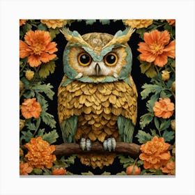 William Morris owl print Canvas Print