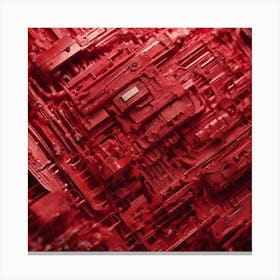 Red Circuit Board Canvas Print