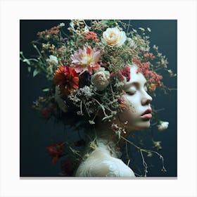 Floral Portrait Canvas Print