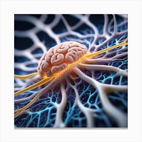 Neuron In The Brain Canvas Print