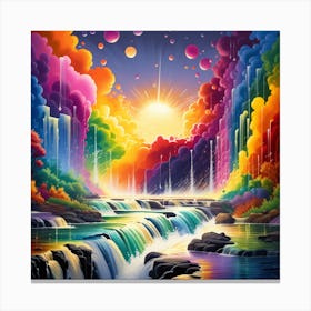 Waterfall of colors Canvas Print