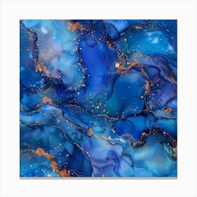 Abstract Blue And Gold Abstract Painting 2 Canvas Print