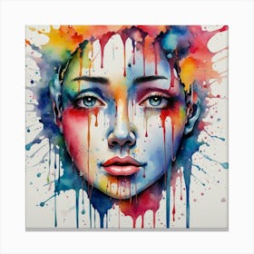 Watercolor Of A Woman 3 Canvas Print