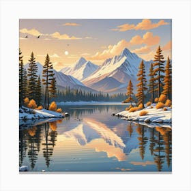 Landscape Of Mountain Art Print (3) Canvas Print