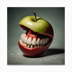 Teeth Of An Apple Canvas Print