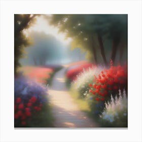 Path Through The Flowers Canvas Print