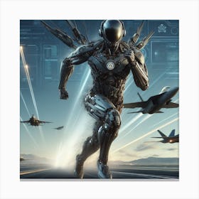 Futuristic Man Running 24 Canvas Print