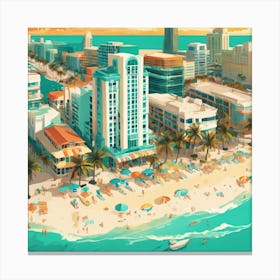 Summer Vibes Aerial Miami Beach (7) Canvas Print