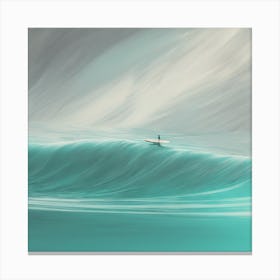 Surfer In The Ocean Canvas Print