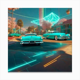 Emerald car in the sky Canvas Print