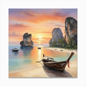 Default Sunset In Krabi Thailand Art Print 0 Canvas Print