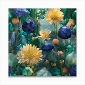 Crystals And Flowers Canvas Print