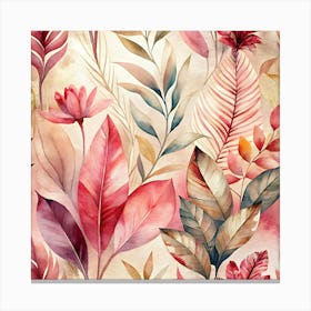 Watercolor Floral Pattern 10 Canvas Print