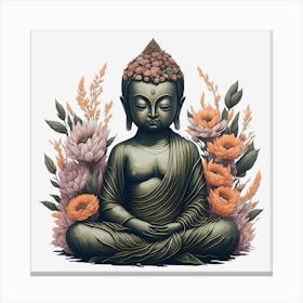 Floral Buddha (10) Canvas Print
