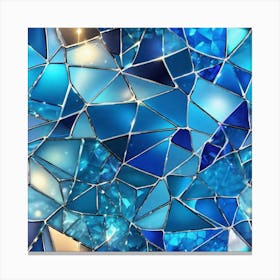 Blue Glass Mosaic Background Canvas Print