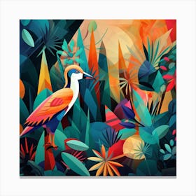 Colorful Bird In The Jungle 1 Canvas Print