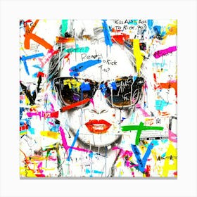 Ready To Kick Azz - Graffiti Girl Canvas Print