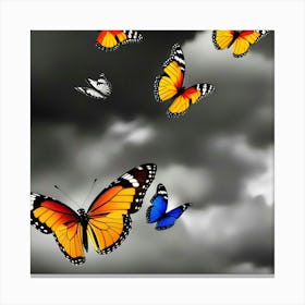 Butterflies In The Sky Canvas Print