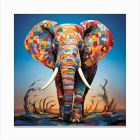 Maraclemente 3d Mosaic 3d Elephant Colorful Full Page No Negati Ae66478d 917a 432d Be10 3f5955823d5a Canvas Print