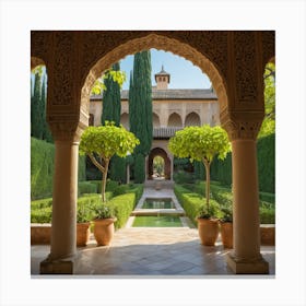 Gardens Of Alhambra Spain Canvas Print